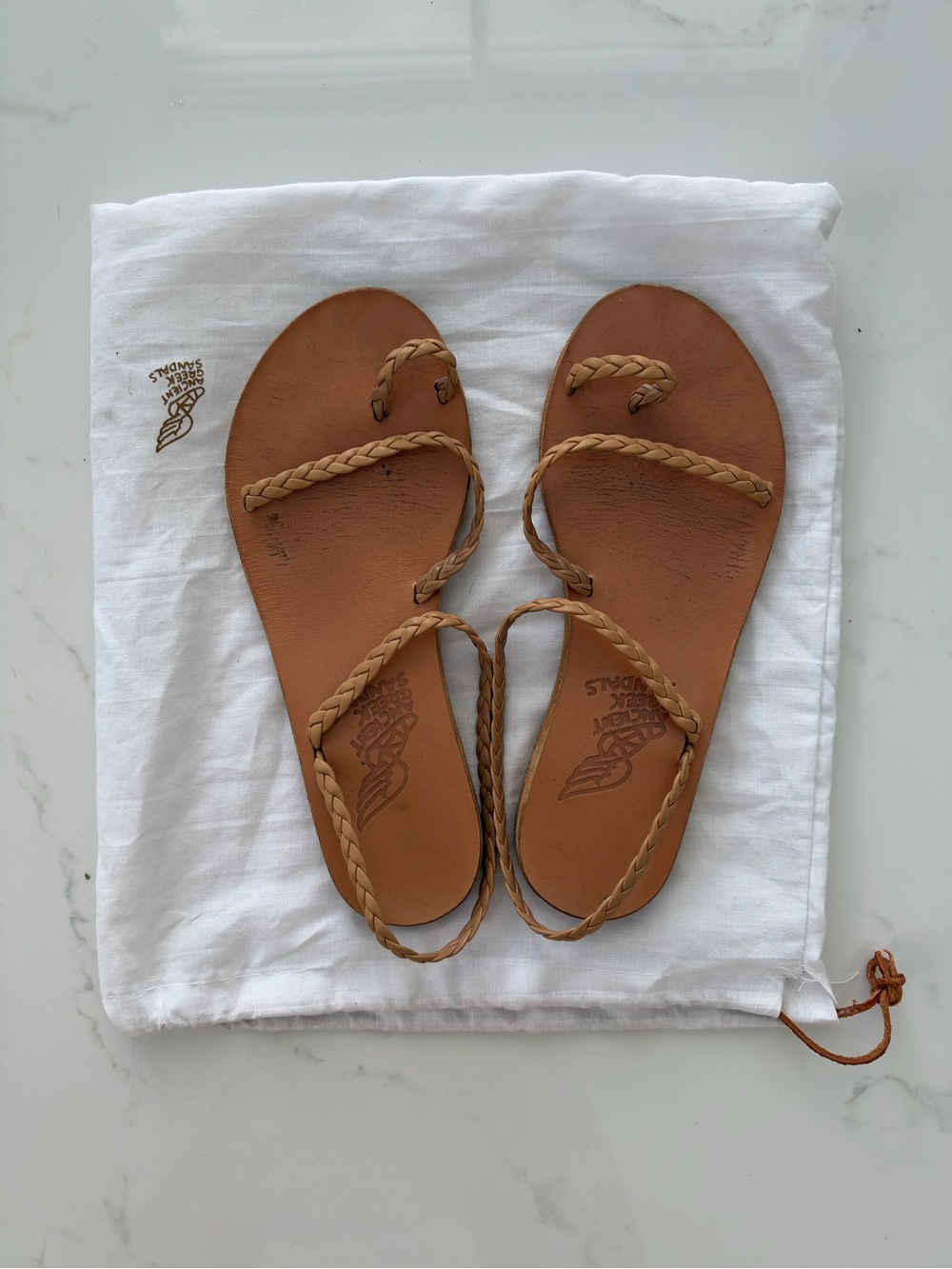 Ancient Greek Sandals Eleftheria • Natural • Size EU 36 (US 6)